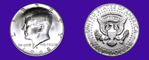 1968-D KENNEDY HALF DOLLAR SILVER 50C TOP GEM BU++++ (MS++++ FROM ROLL) MUST SEE