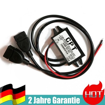 DC 12V To 5V Dual USB Power Adapter Converter Cable Connector Car Charger 15W S