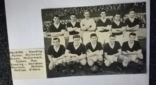 Falkirk FC Scottish Football Photo 1957. Hand Signed By Eddie O'Hara (Everton)