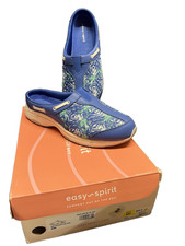 Womens - Easy Spirit - Size 9M - SETKNOT35-KO - Blue Palm Leaf Leather Clog