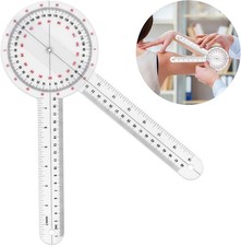12 Inch Goniometer, Transparent Orthopedic Angle Ruler Plastic Goniometer 360