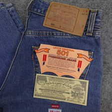 Vintage Levis 501 Jeans Mens 28x34 Blue Straight Denim Pants Button Fly USA 90s