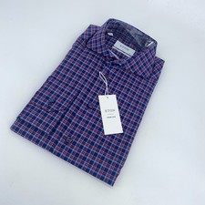 Eton Dress Shirt Mens M 15 1/2 - 39 Multi Plaid York Slim Fit Business Button Up