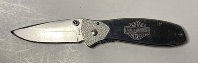 USED TecX Harley-Davidson Motor Knife Silver Stainless Frame Lock