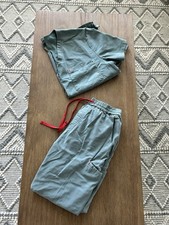 Mediclo Scrub Set Men  s Tencel Sage Green Top Medium Pants Small Regular