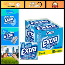 Peppermint Chewing Gum Bulk Pack, Individually Wrapped, Fresh Breath, 150 Sticks
