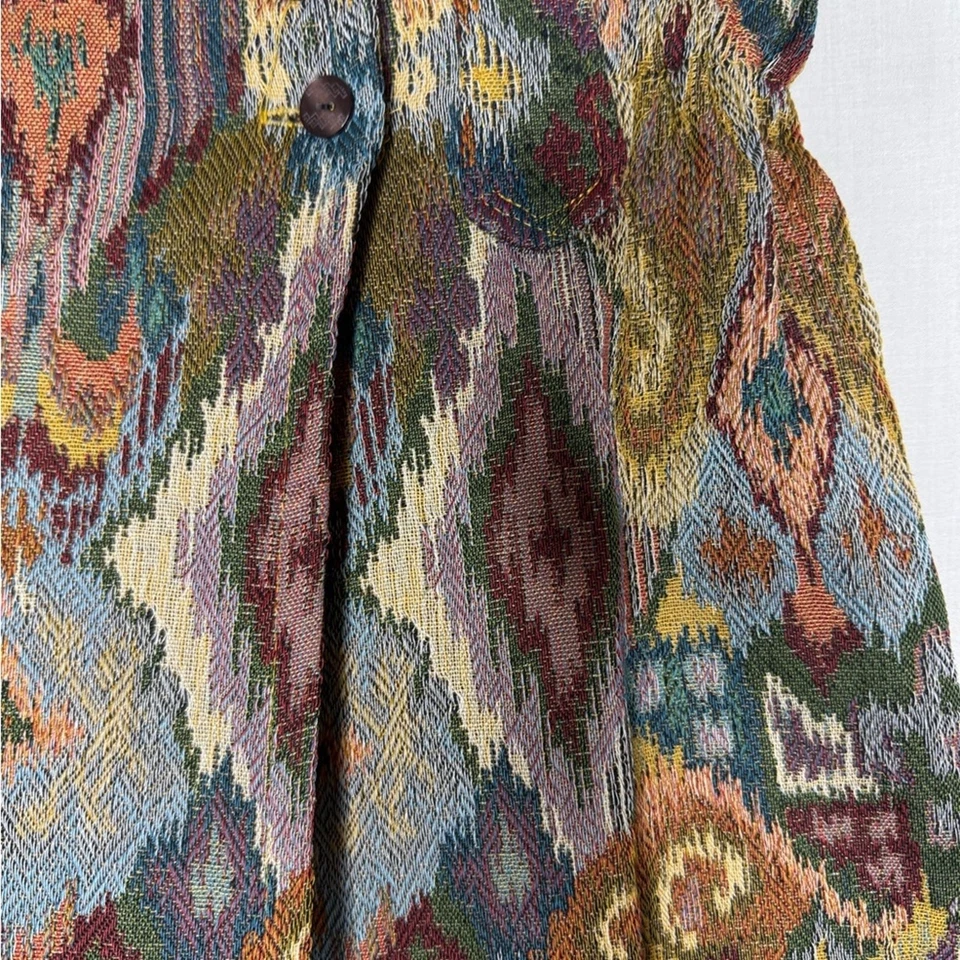 Falda midi tapiz vintage imitación envoltura flecos suroeste azteca rancho rodeo Foto 2 de 4