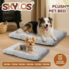 Skylos Pet Bed Large Mattress Plush Dog Crate Cushion Mat Washable Ultra Soft