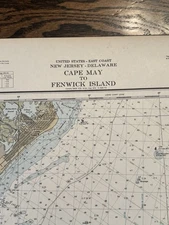 NOAA - CAPE MAY nj to FENWICK ISLAND de - VTG LORAN-C Map/Chart 12214 - 36x44
