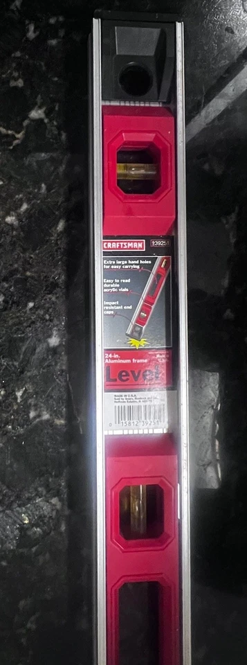 Craftsman -24” Red/Black Aluminum Level/Made In USA/ With Original Sears Tag - Image 4 of 4