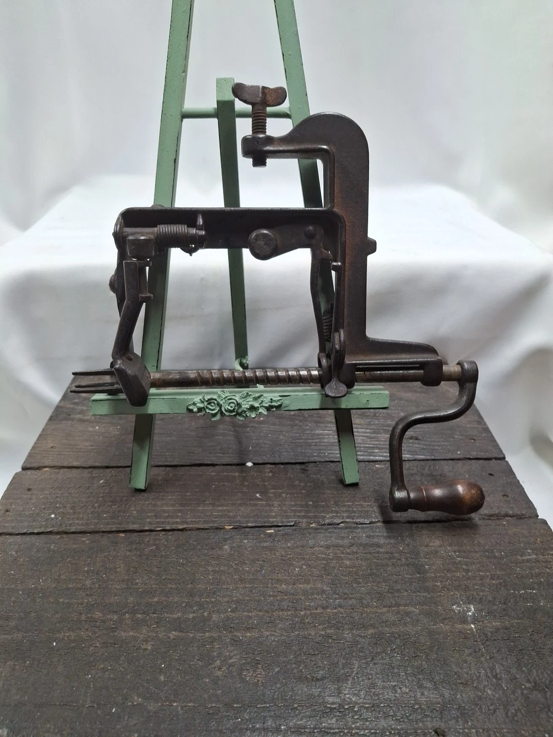 Antique Goodell Apple Peeler 1880 Patent Cast Iron Kitchen Spiral White Mountain