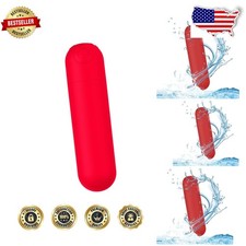 Compact Handheld Massager - Red, Silicone, Waterproof, Whole Body Relief