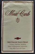 1984 Chevrolet Monte Carlo Coupe Owners Manual Nice Original 84 1984 Chevrolet Monte Carlo Coupe Owners Manual Nice Original 84