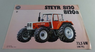 Prospekt / Broschüre Steyr Traktor 8120 / 8120 a 100 PS Stand 04/1978