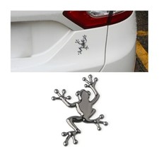 3D Metal Chrome Frog Shape Car Emblem, Highly Distinctive car Decals, silver1