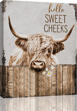 Highland Cow Bathroom Decor Wall Art Funny Rustic Cow Pictures Wall Decor Farmho