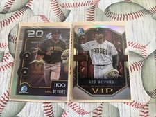 Leo De Vries (2) Card Bowman Lot/Card #s VIP-14 and BTP-20/Free Shipping
