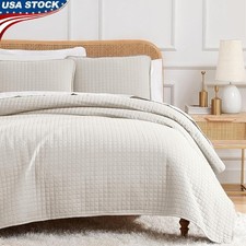 Soft Microfiber Queen Full Bedding Set Quilt Pillow Shams Easy Care Stylish New