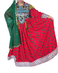 Afghani Gund Tribal Handmade Embroidery beaded Maxi Dress Blue,red, Green Floral
