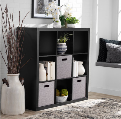  9 Cube Storage Organizer, Solid Black