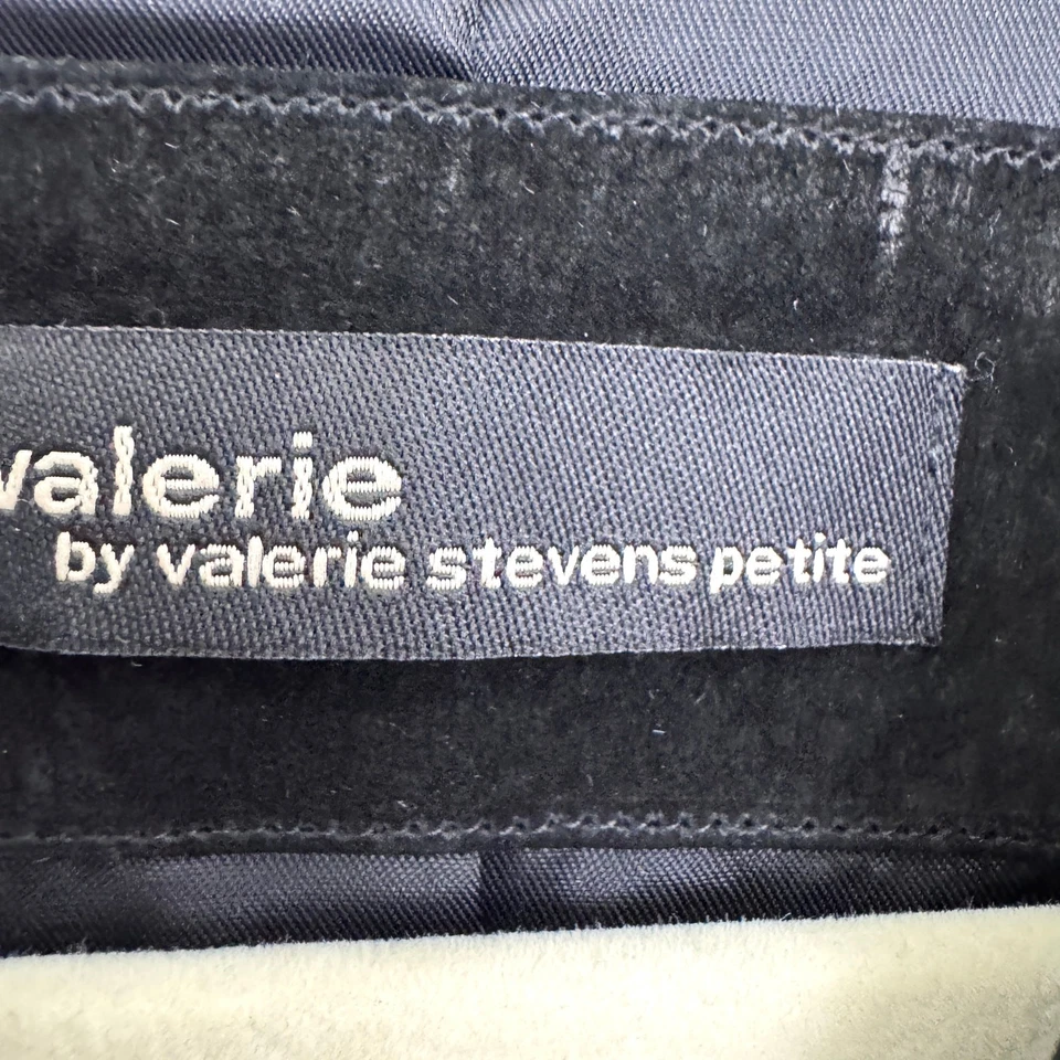 Valerie Stevens Womens Suede Leather Jacket Size M Petite Boho Western Black - Image 2 of 4