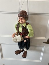 Fanny Old Woman Vintage Czech Republic Handmade Marionette String Puppet