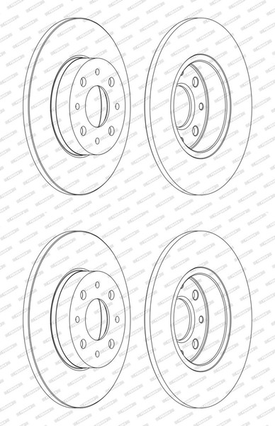 2X Ferodo 251Mm Bremsscheiben Voll Hinten Passend FüR Alfa Romeo Mito | DDF1741C-image