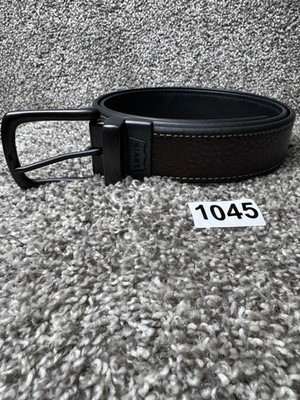 Levis Strauss Belt Mens Size 38 Black Coated Leather Black Finishes