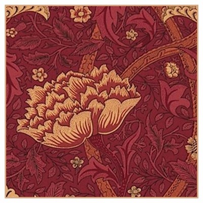 Windrush detail 1 in Reds by William Morris Counted Cross Stitch Pattern