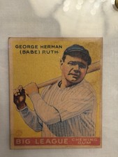 Goudey Gum Co. Babe Ruth Big League Chewing Gum #53 New York Yankees 1933