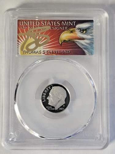2021-S Silver SIGNED Roosevelt Dime FIRST STRIKE PR70 DCAM Signed: Thomas...