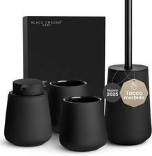 Set Bagno Accessori Completo - Ceramica di Alta Qualità - Dispenser, 4 Pezzi