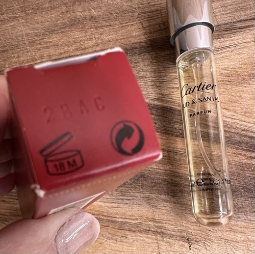 Cartier Oud And Santal Perfume 10ml /0.3oz Travel Spray Batch 2BAC Read See Pics - Picture 5 of 11