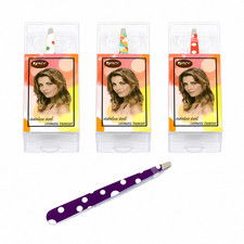 3 Pack Eyebrow Tweezers Slant Tip Facial Hair Removal Grooming Boxed Set