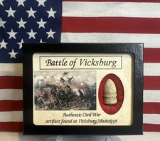 Civil War Bullet from The Battle of Vicksburg with Display Case & COA