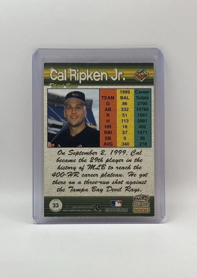 Pacific Paramount Cal Ripken Jr. 2000/199 Holo-Gold #33 Foto 2 de 4