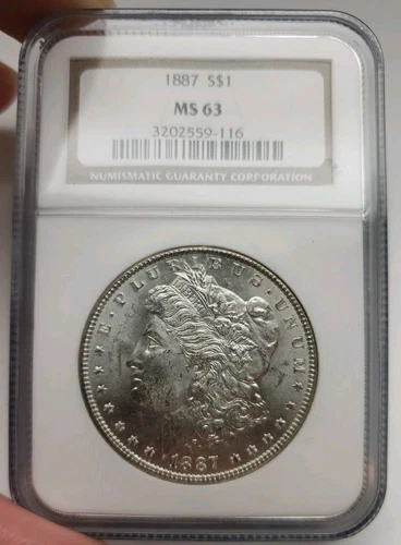 1887 Morgan Silver Dollar NGC Grade 63