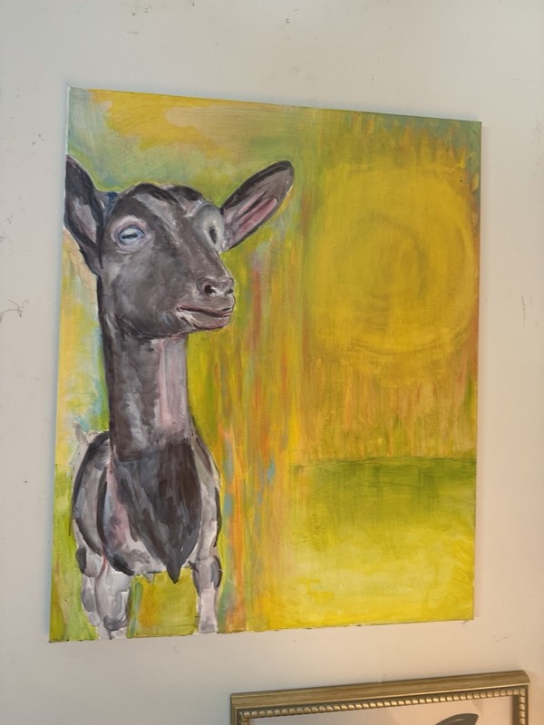Goaty Goat Acrylic Painting Animal Canvas Original 24x30 Signed