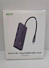 Acer 9 in 1 USB C Hub Dual HDMI Adapter 4K with USB 3.0 SD TF PD for Laptop PC