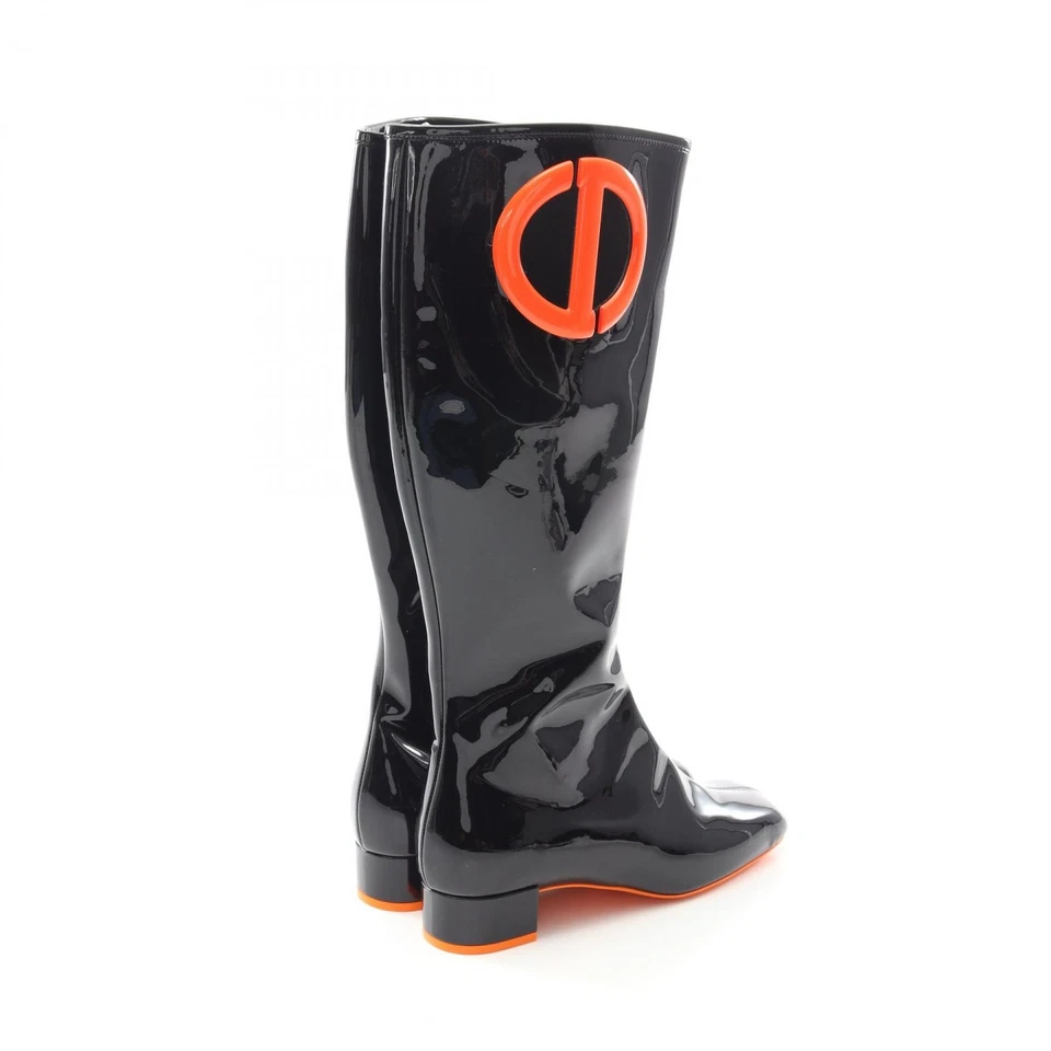 Christian Dior CD boots Patent leather Black Red Used Women #35 D - Image 2 of 4