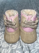 UGG Baby Boots Size 0-6months Pink Leather Sheepskin Lined BRAND NEW in Box