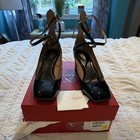 Valentino Garavani Black Patent Leather Square Toe Ankle Strap Pumps EU 39.5 — photo 2