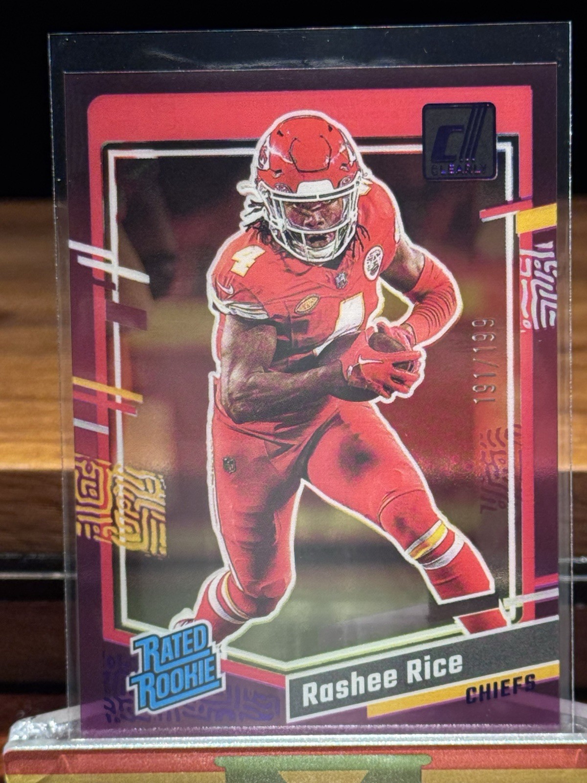 2023 Panini Clearly Donruss Rated Rookie Purple /199 Rashee Rice #79 Rookie RC