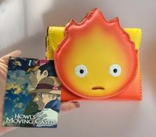 Neu Studio Ghibli Howl's Moving Castle Calcifer Klapp-Geldbörse lizenziert Anime Flamme