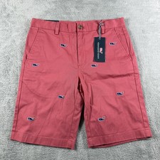 Vineyard Vines Shorts Boys 16 Red Whale Embroidered Breaker Chino Twill Preppy