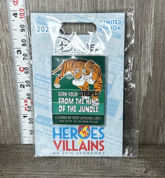 WDW Shere Khan Recruitment Poster Heroes vs Villains Earn Stripes LE Disney Pin