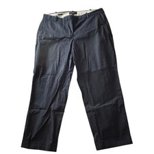 Talbots Signature Pants Vintage Cuffed Flat Front Stretch, Black Size 12