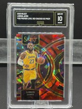 2023-24 Panini Select - Premier Level LeBron James #135 Red Cracked Ice Prizm
