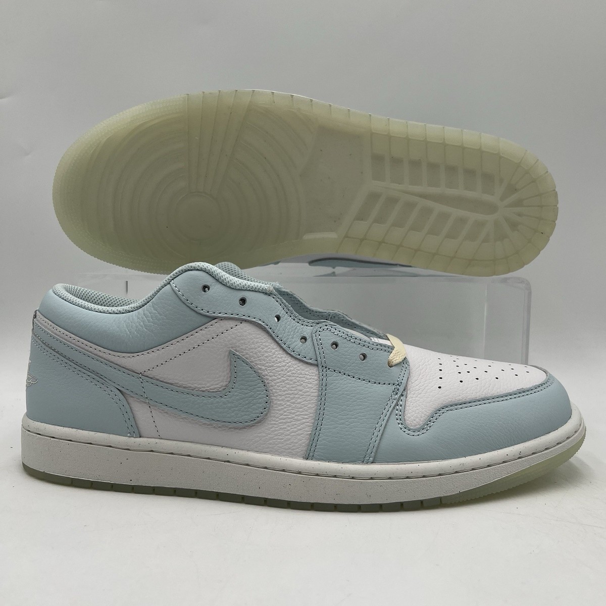 Mens Size 13 Nike Air Jordan 1 Low SE White Glacier Blue 