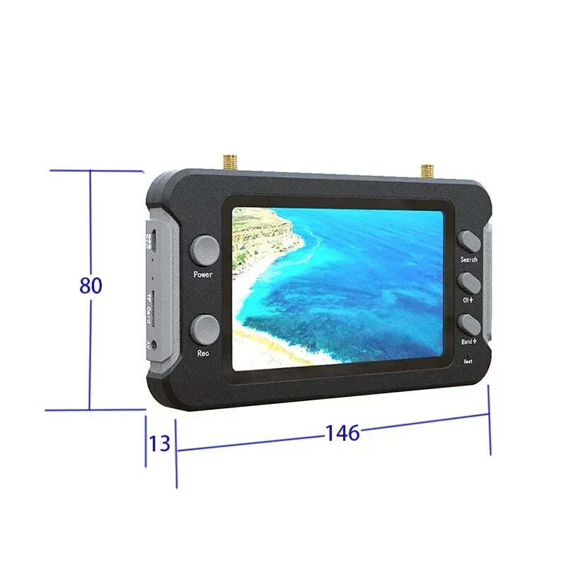 5.8G FPV Monitor DVR 40CH 4.3 Inch LCD Display 16:9 NTSC/PAL For RC FPV Drone - Image 4 of 4
